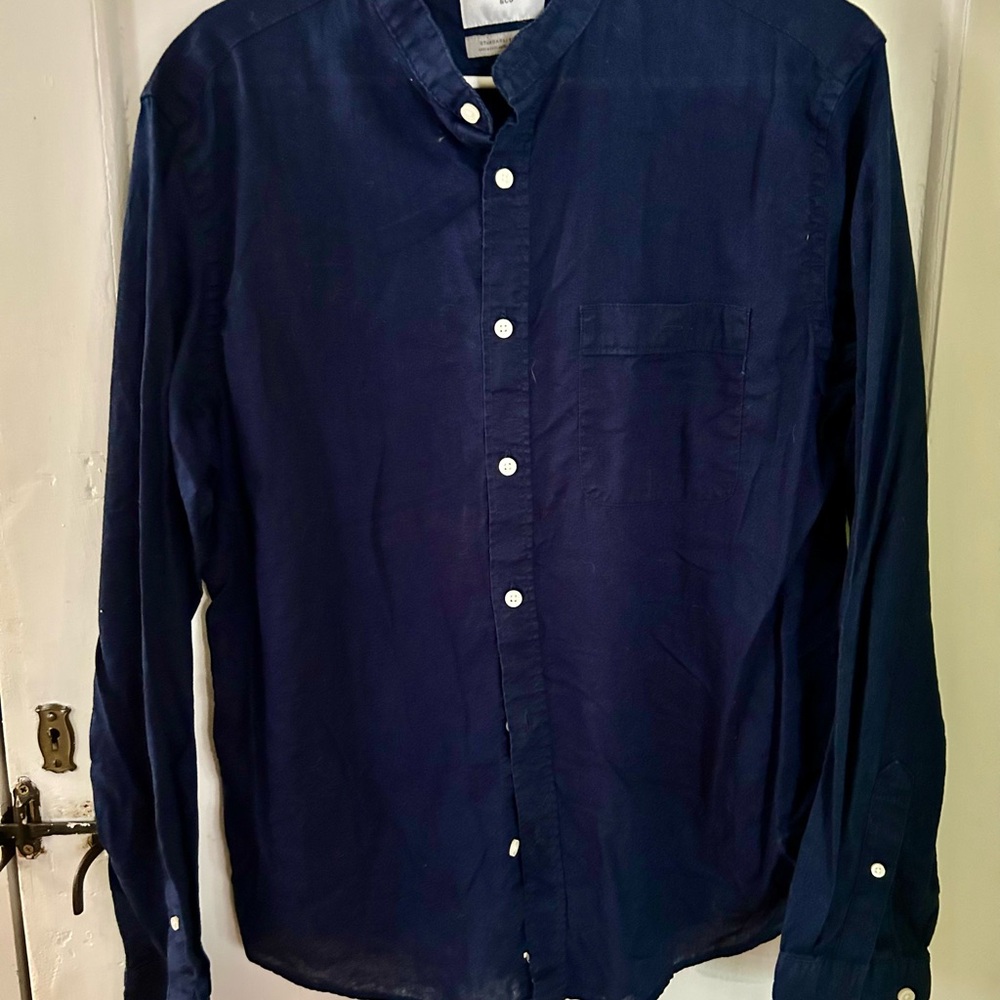 Goodfellow & Co Dark Blue Casual Button-Down Shirt